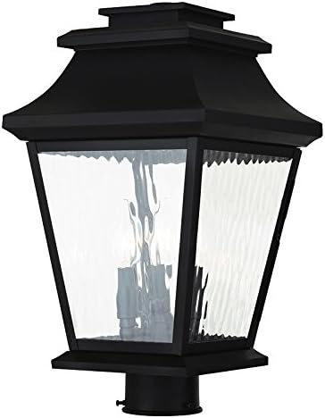 Iluminação LiveX 20238-07 Hathaway 3-Light Outdoor Post-top Lantern, bronze