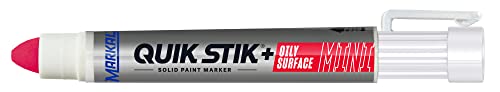 Markal 28774 Quik Stik+ Mini Marcador de superfície oleosa, cor azul, marca em superfícies oleosas e úmidas, seca