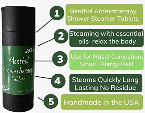 Os vapores de chuveiro mentol e eucalipto, bombas de banho, fabricadas em aromaterapia EUA, óleo essencial natural, vapores