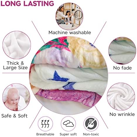 Cobertor de marco mensal de Roesha Baby para meninos e meninas 60 x 40 polegadas de espessura Mês do bebê com 2 quadros