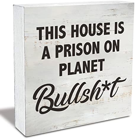 Citação da casa Esta casa é uma prisão no planeta caixa de madeira placar