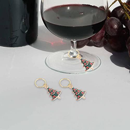 Luxshiny African Decor 12pcs Christmas Wine Glass Charms, Marcadores de vinho de Natal Pingentes de Natal Charms para a festa de Natal da festa de bar