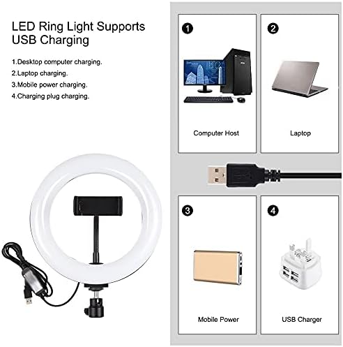 Luz de anel selfie de 7,9 polegadas de 7,9 polegadas com suporte móvel para o suporte para o kit de luz do anel LED de fotografia Tiktok LED Kit ao vivo