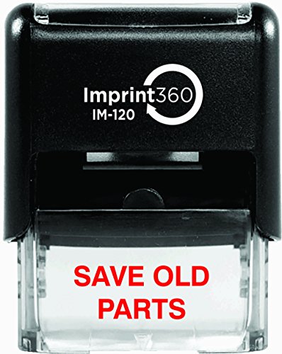 Supply360 AS-IMP1066-Salvar peças antigas, carimbo de borracha para auto-alvo de qualidade comércio pesado, tinta vermelha, 9/16 x 1-1/2 tamanho de impressão, laser gravado para impressões limpas e precisas