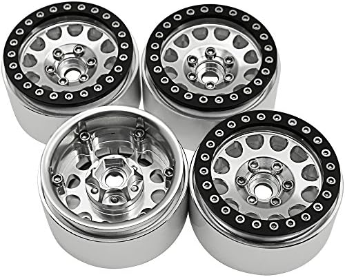 RCLIONS 1.9 polegadas Rima de beadlock de alumínio para axial SCX10 D90 TRX4 1/10 RC CRAWLER CARRO-PACK de 4