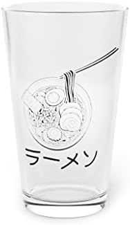 Teegarb letra coberta cerveja copo de vidro de 16oz 16oz japão japão udon macarrão quente alimentos alimentos nigiri pesca humorística 16oz
