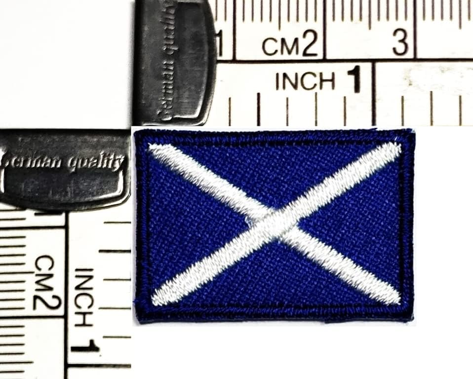 Kleenplus 2pcs. 0,6x1,1 polegada. Mini Scotland Flag patch country nacional bandeira nacional bordou apliques distintivos