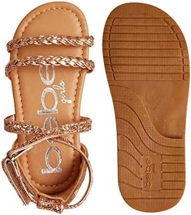 Sandálias de meninas para criança Bebe - Leatherette trançada Glitter Gladiator Sandal