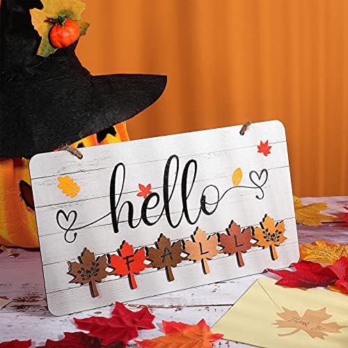 Hello outono decoração de outono família de madeira signo de fazenda decoração de parede de outono bordo placa rústica ornamento