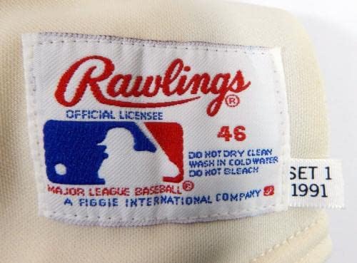 1991 Houston Astros Ed Ott 14 Jogo usou Jersey Cream 46 DP35702 - Jerseys MLB usada para jogo MLB