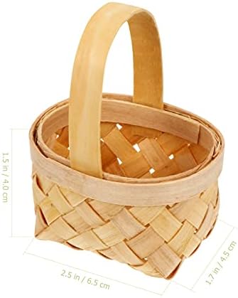 Genérico 4pcs Mini cestas tecidas com alças Caixa rústica de cesto de cesto de cesto de cesto para cesto de chocolate para a festa