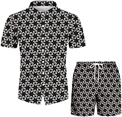 Tils ativos shorts masculinos de verão imprimido de verão abotoado Short Beach Spring Shirt Casual Men's