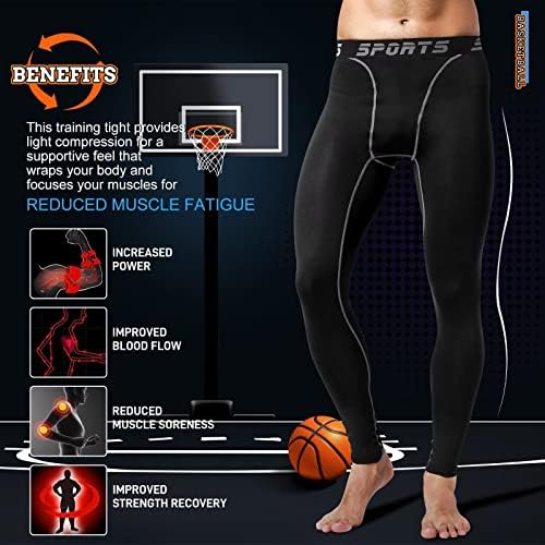 Tesuwel 1 ou 2 calças de compactação de compactação homens treinos atléticos de basquete seco, executando calças justas masculinas