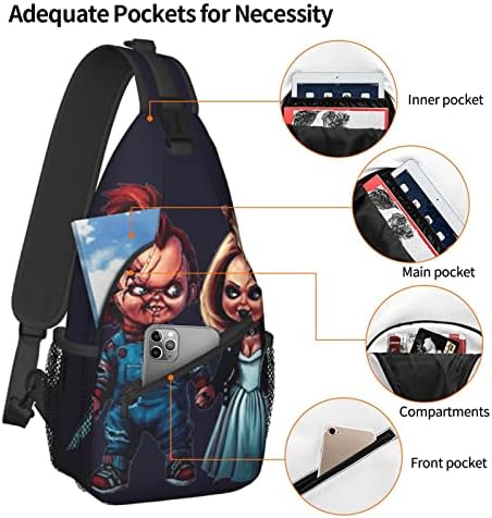 Mochila de Sling de Halloween Movie Halloween, Multiatura de Bolsa de ombro Crosspody Travel Daypack One Tamanho