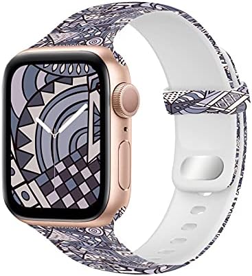 Langxian fofo padrão de impressão para bandas Iwatch 38mm 42mm, Sport Silicone Strap Compatível com bandas de relógio