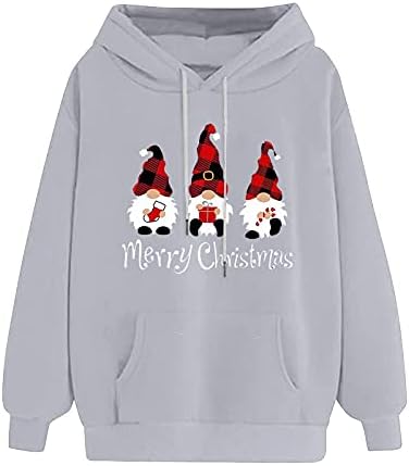 Moletom de Natal de Lisapecia para mulheres de manga comprida camisetas para baixo camisetas