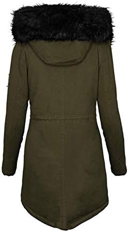 Topunder Casacos de inverno para mulheres coloras de cor sólida manga longa com capuzes com capuzes de tamanho grande botão com zíper com bolsos