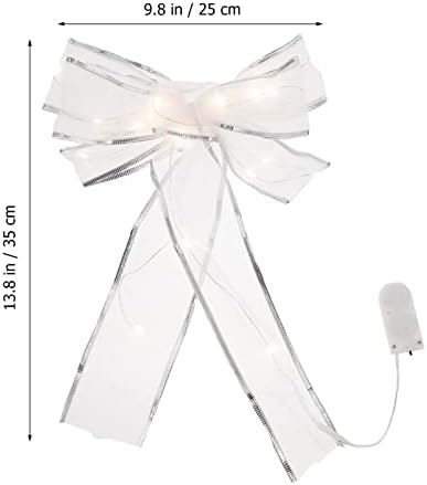 AMOSFUN GLOWLOWLOWLOVE Christmas Bow pendurando pingente arco -nó do topo da árvore do topper