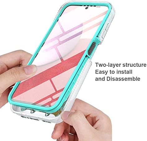 TJS Compatível para o caso Samsung Galaxy A14 5G, com [protetor de tela embutido], TPU Matte Color Marble Transparente
