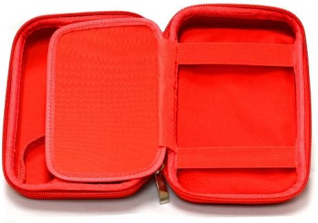 Navitech Red Hard Carry Caso Mini PC Stick Storter Compatível com o Acepc W5 PC Stick