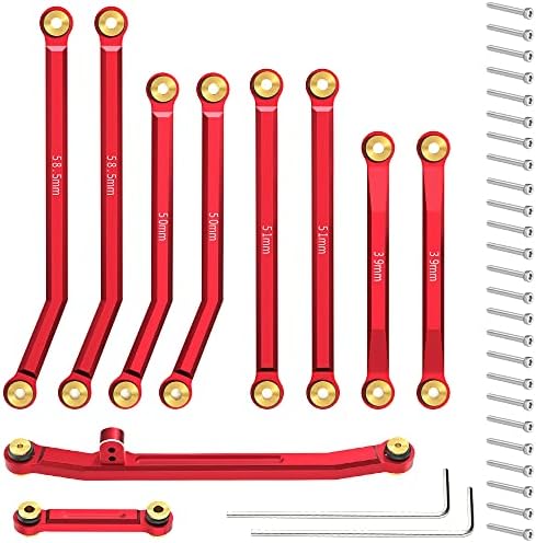 Links de suspensão e links de direção de alumínio de alumínio Epinon Conjunto para 1/24 AXIAL SCX24 JLU AXI00002 BRONCO