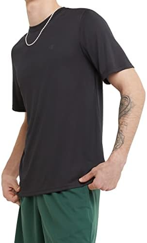 Camiseta de esporte seco duplo de campeão, camiseta de tripulação, camiseta de manga curta masculina