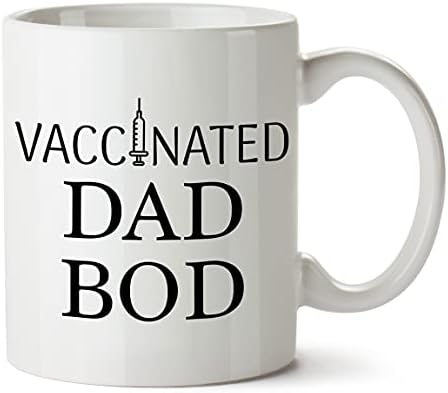 PocStar Design Dad Bod Bod Caneca para o Dia dos Pais, caneca vacinada engraçada para o aniversário do filho da filha