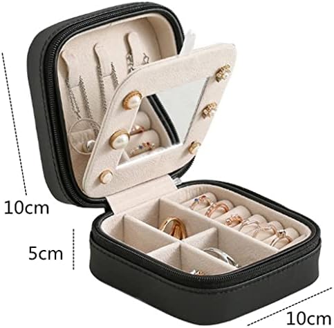 ZSEDP Mini Brincos de Brincos de Jóias de Jóias de Jóia de Jóia de Jóia de Jóia Comenda com Zipper Jóias Portáteis PU Box PU Box