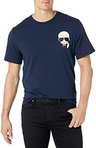 Karl Lagerfeld Paris Men's Classic Karl personagem de manga curta Camiseta do pescoço