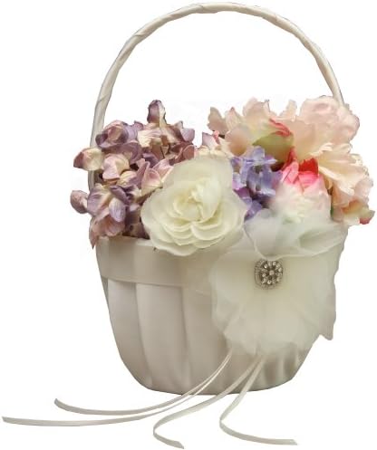 Jamie Lynn Acessórios de casamento cesta de flores, Chloe, marfim
