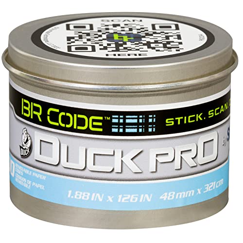 Duck Pro por Shurtape Br Código Fita de Papel Scannable para conectar locais físicos com informações digitais, FL227 BR, 100 códigos pré -impressos por rolo, 1,88 pol. X 126 pol.
