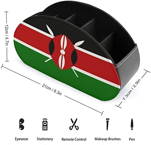Organizador de armazenamento de controle remoto da bandeira queniana do queniano de armazenamento de desktop multifuncional com 5 compartimentos