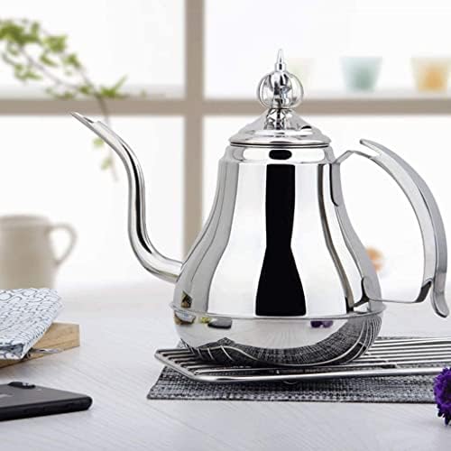 Tule de chá de aço inoxidável moderno com filtro, utensílios de cozinha multifuncionais com boca longa para fazer chá e ferver chá de chá