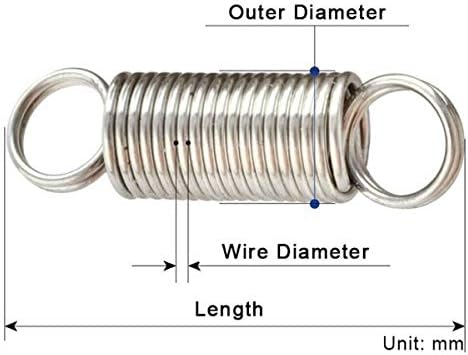 Conjunto de mola 10pcs diâmetro do fio 0. 6mm Diâmetro externo 5mm 304 gancho duplo de aço inoxidável Acessórios de hardware