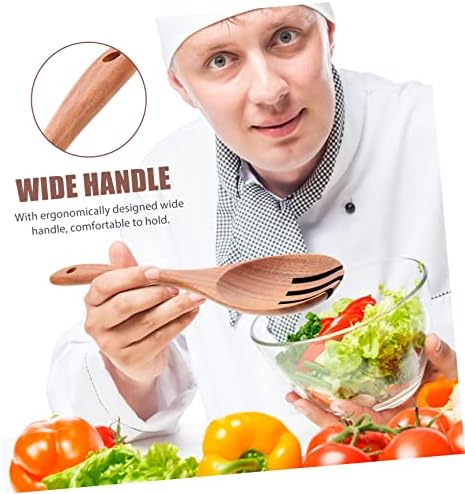 Salada de salada da Anneome Salada Servindo utensílios de alimentos que servem garfos de salada de madeira garfo de comida de madeira