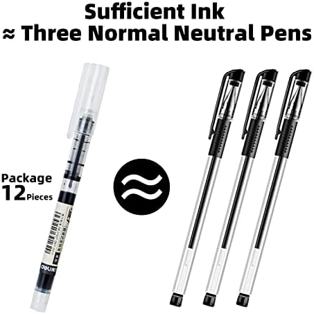 Ezwork 12 peças canetas de esferas de rolamento, tinta rápida seca 0,5 mm canetas de caneta de tinta líquida de caneta de tinta líquida