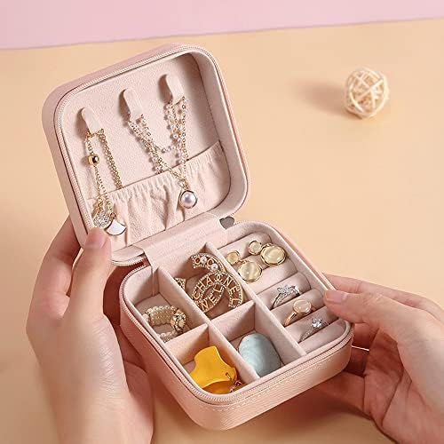 Jinzunbao Dama de honra Proposta Presente Caixa de jóias de couro personalizada, caixa de anel de jóias de viagens de flores nascentes,