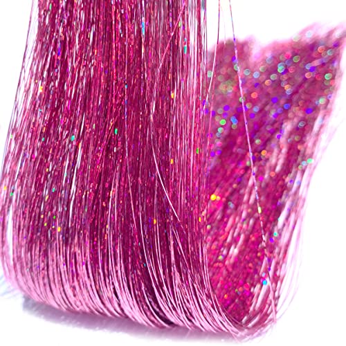 Extensões de cabelo de manharia de fada rosa Tracy com ferramentas 800 fios de 47 polegadas de cabelo rosa brilhante, resistente