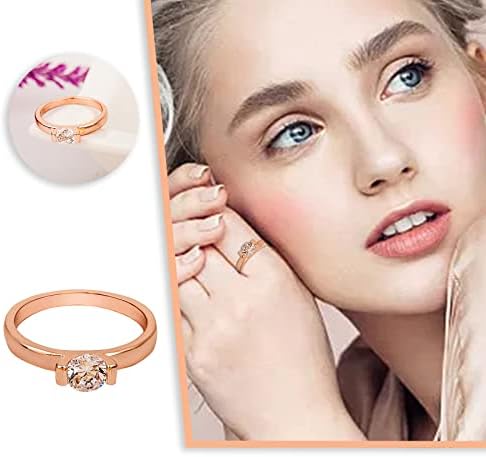 Jóias para mulheres anéis de zircão rosa ouro anel de ouro jóias de diamante anel de diamante