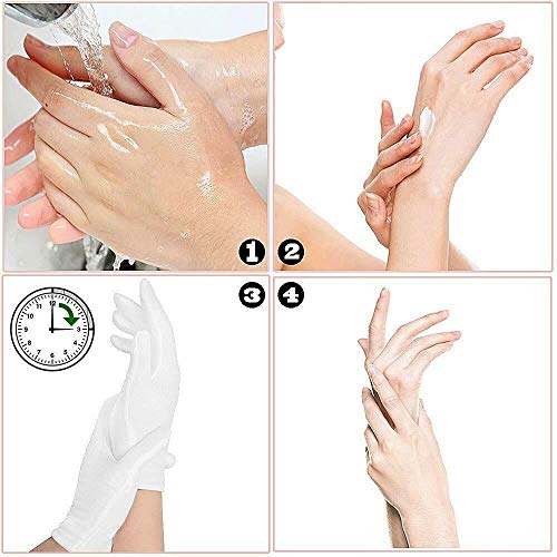 Hiibaby 24 pares luvas hidratantes luvas de algodão para a mão seca hidratante eczema cosmético Jóias de moeda de spa de mão