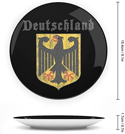 Deutschland Alemanha O osso engraçado China Decorativa Placas redondas Cerâmica Craft With Display Stand for Home Office Wall Decoration