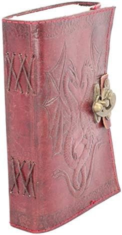 Nemesis agora Double Dragon Leather Journal com Lock 20cm Brown