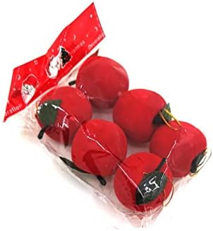 Qappz de decoração de Natal Presentes de maçã vermelha decorações de árvore de natal suprimentos de natal 4 * 4,5cm6pcs
