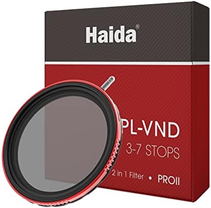 Haida 2 em 1 CPL + VND Filtro para câmera Pro II Polarizador circular com vários revestimentos + densidade neutra variável SLR Filter filtro de nano-revestimento resistente à prova d'água Filtro de nano-revestimento 77mm 77mm