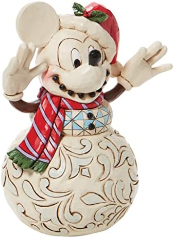 Tradições da Enesco Disney de Jim Shore Mickey Mouse Snowman Snowy Smiles Fatupe, 6,75 polegadas, multicolor