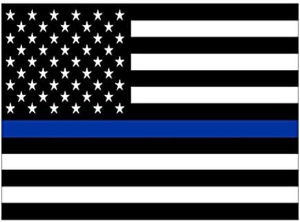 Fin -Blue Line Blue Lives Matter Sinalizador de bandeira de vinil Apoio a policiais e policiais 6 pacote 6 pacote
