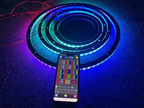 Sando Tech 4pcs 6.5 Orador de LED de carro LED Kit de luz Dream Dream Casando Fluxo de Fluxo Spacer Ring Light Light Bluetooth App Controled