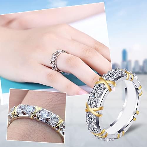 2023 Novo anel de jóias, senhoras, elegantes casal presente de zircão de zircão, anéis de acessório Sparkling Tamanho 11