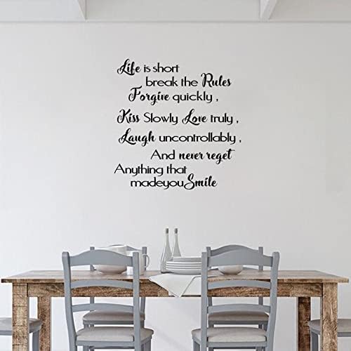 Incentivo inspirador Cheer Up Gifts Life Is Break Short The Rules Wall Stickers Para Decor de Borário Decoração de Cozinha Dening