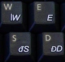 Romeno com letras brancas transparentes rótulos de informática para teclados